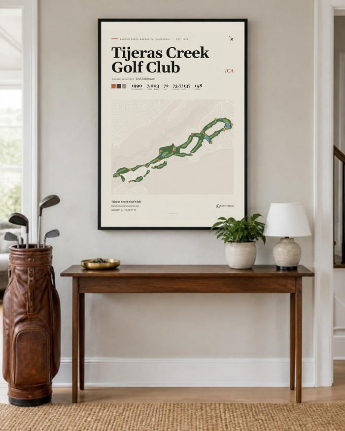 Tijeras Creek Golf Club golf course print, in an entryway