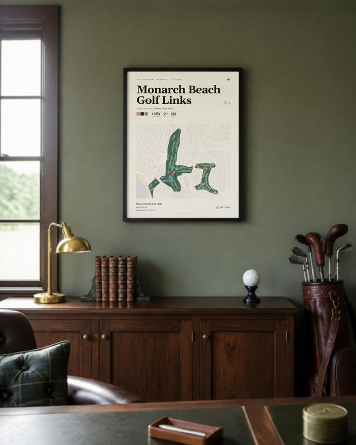 Monarch Beach Golf Links golf course print, in a golf study