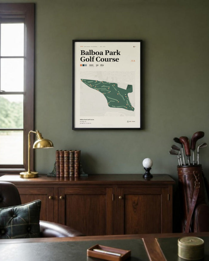 Balboa Park Golf Course golf course print, in a golf study