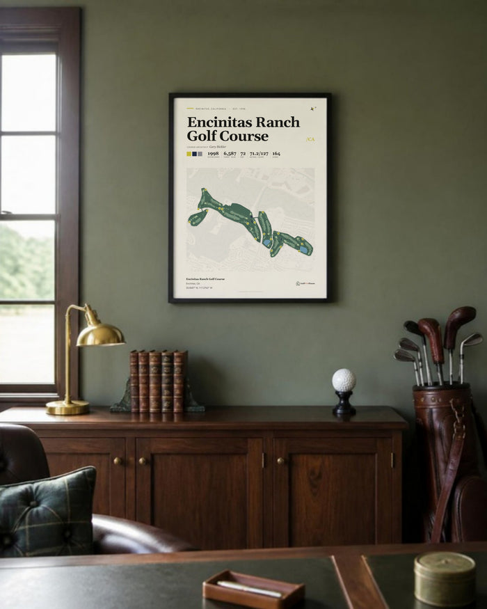 Encinitas Ranch Golf Course golf course print, in a golf study