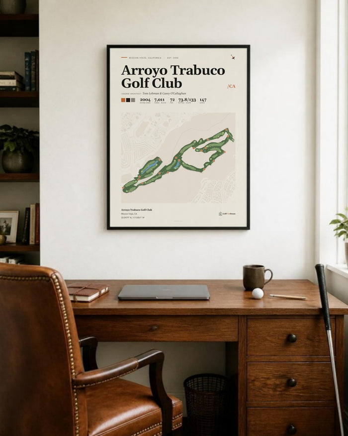 Arroyo Trabuco Golf Club golf course print, in a home office