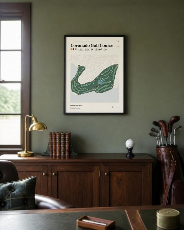 Coronado Golf Course golf course print, in a golf study