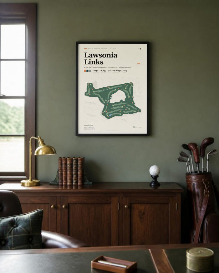 Lawsonia Links golf course print, in a golf study