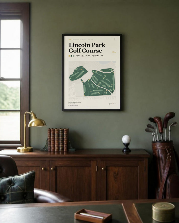 Lincoln Park Golf Course golf course print, in a golf study