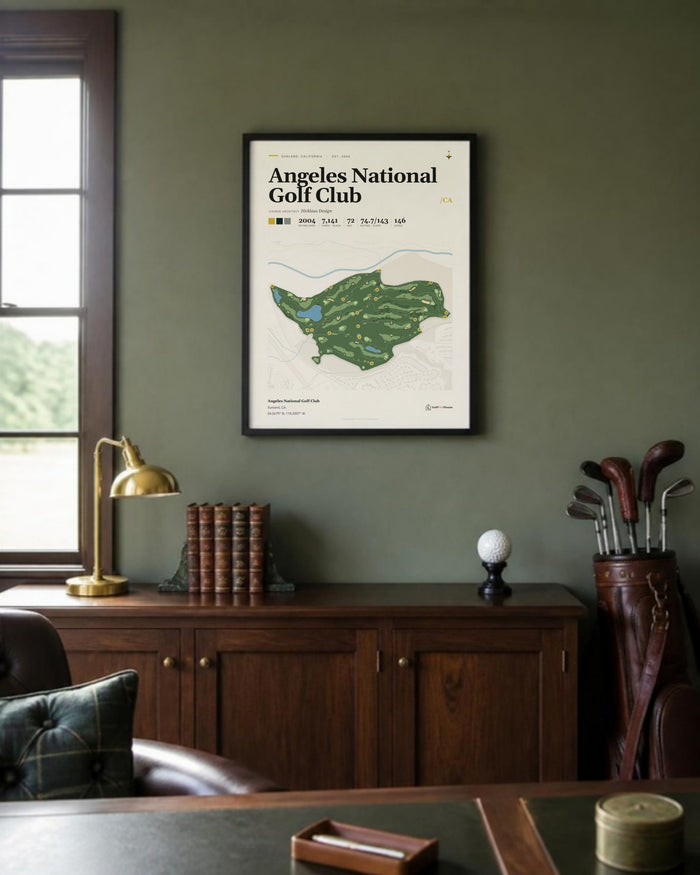 Angeles National Golf Club golf course print, in a golf study