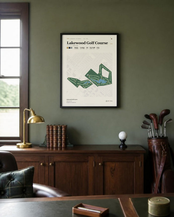 Lakewood Golf Course golf course print, in a golf study