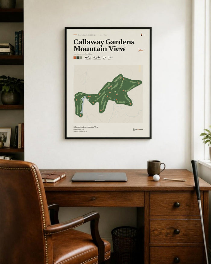 Callaway Gardens Mountain View golf course print, in a home office