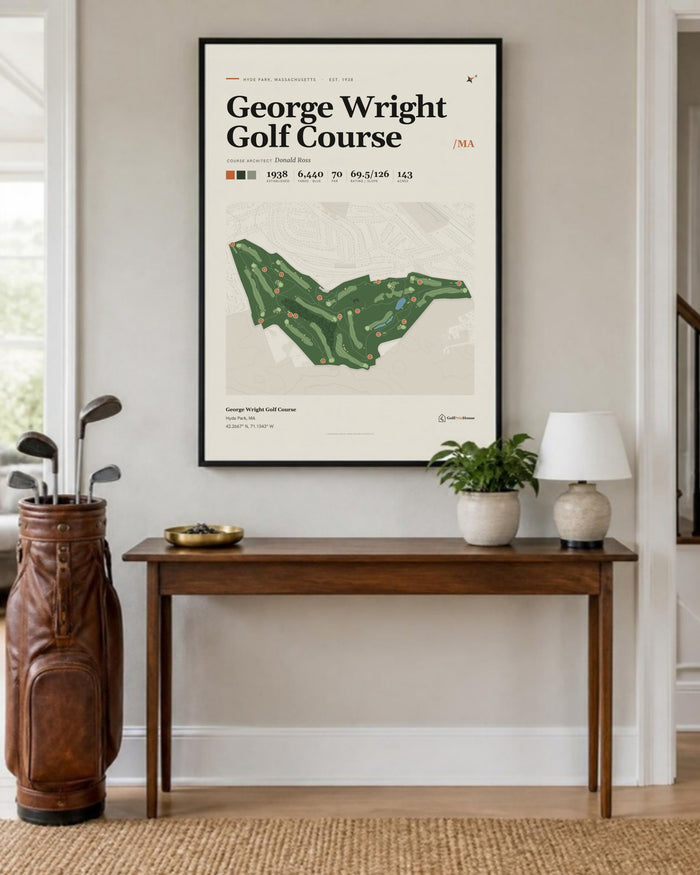 George Wright Golf Course golf course print, in an entryway
