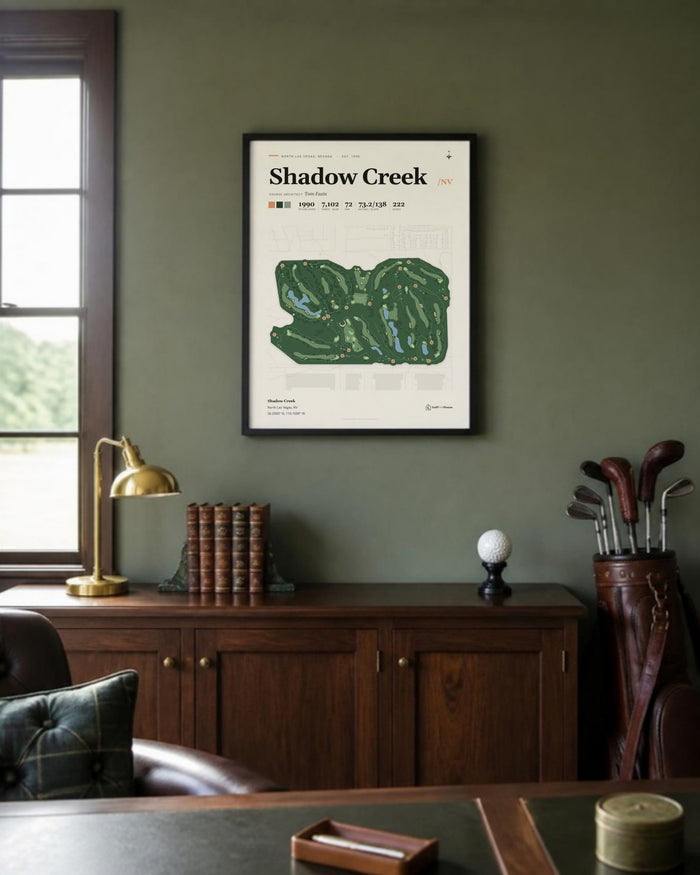 Shadow Creek golf course print, in a golf study