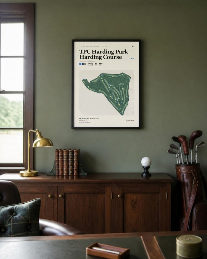 TPC Harding Park Harding Course golf course print, in a golf study