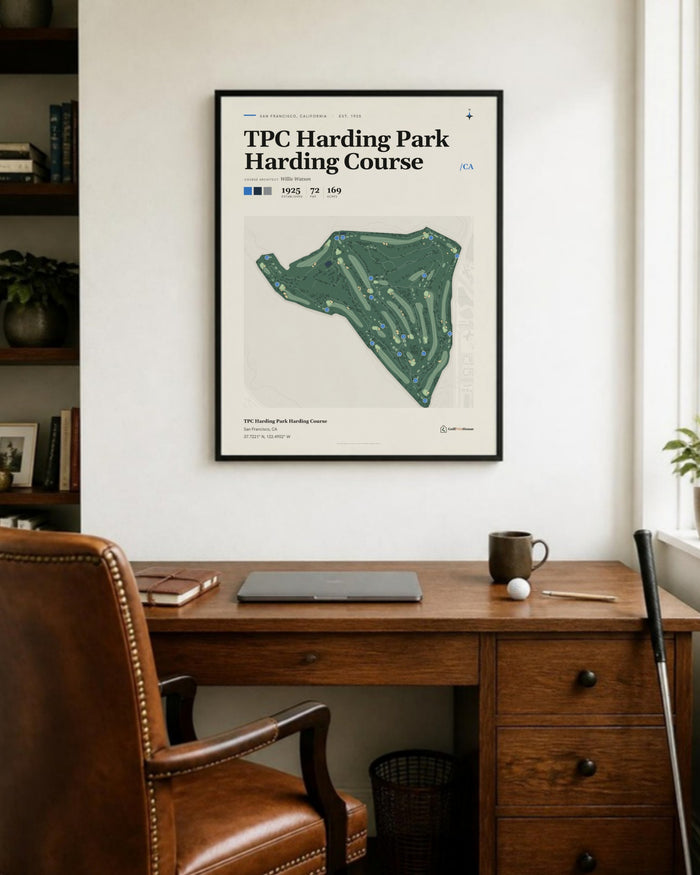 TPC Harding Park Harding Course golf course print, in a home office