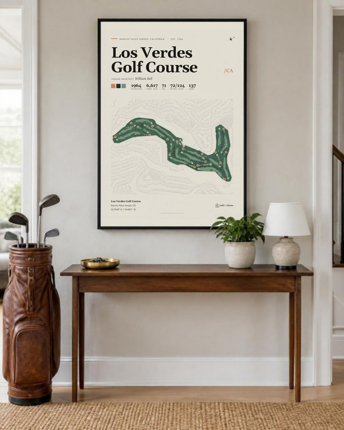 Los Verdes Golf Course golf course print, in an entryway
