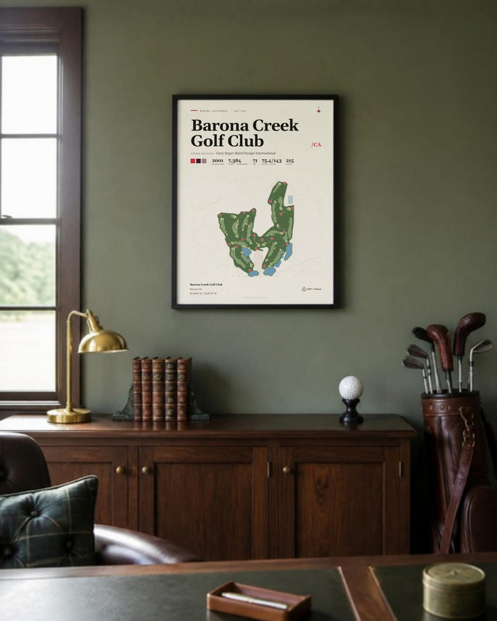 Barona Creek Golf Club golf course print, in a golf study