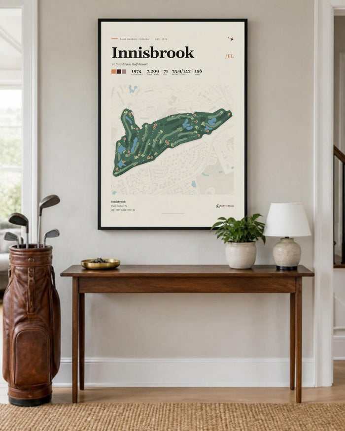 Innisbrook golf course print, in an entryway