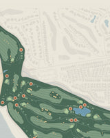 Close-up of the Half Moon Bay Golf Links golf course map print