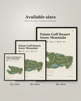 Paiute Golf Resort Snow Mountain golf course map print in 12×16, 18×24 and 24×32 in sizes