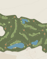 Close-up of the Paiute Golf Resort Snow Mountain golf course map print
